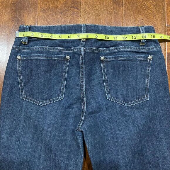 Banana Republic Stretch Straight Leg Mid Rise Dark Denim Jeans Women's Size 8 - Picture 7 of 10